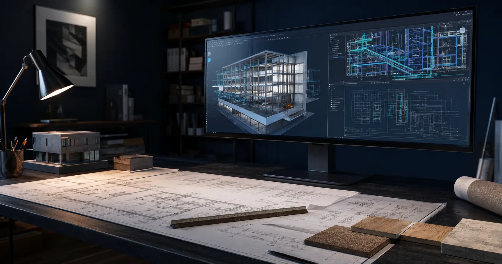 Representative BIM model and construction-document visualization